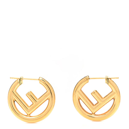 Fendi Metal FF Hoop Earrings Gold 1 of 4