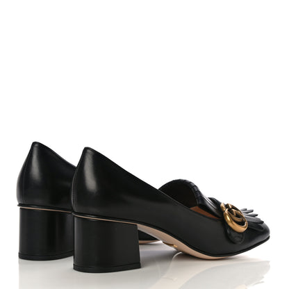 Gucci Malaga Kid GG Marmont Fringe 50mm Loafer Pumps 40 Black 4 of 11