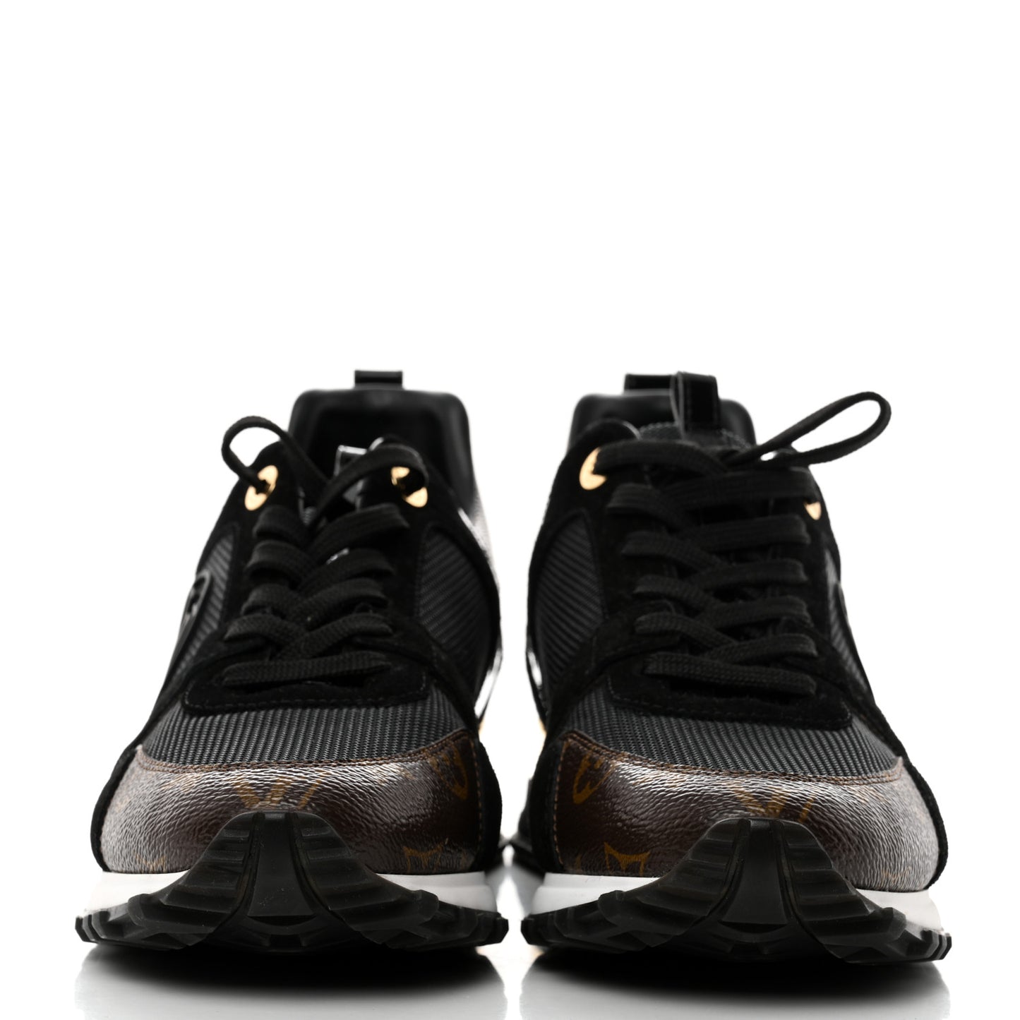Suede Monogram Run Away Sneakers 41 Black