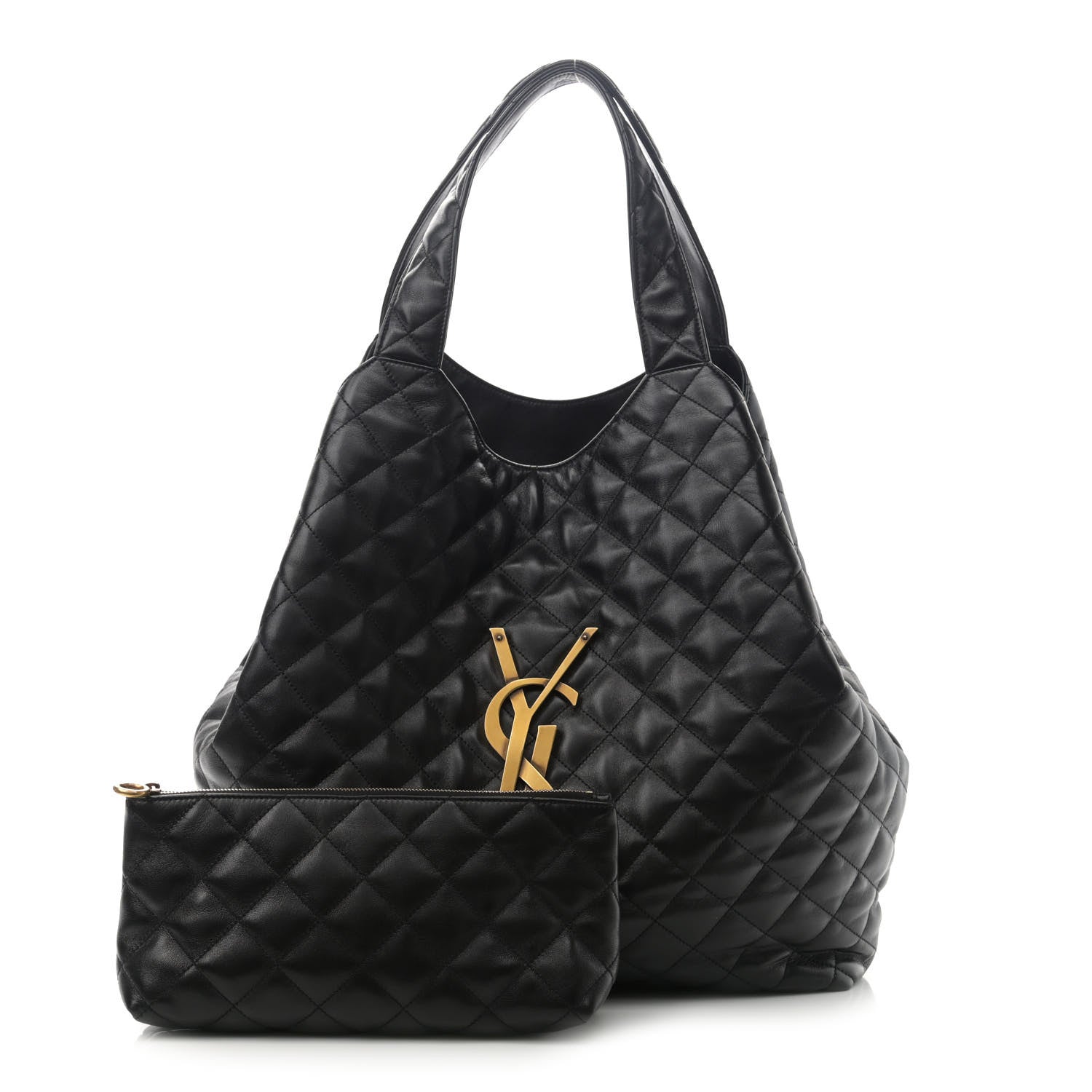 Saint Laurent Lambskin Quilted Maxi Icare Shopping Tote Black 1 of 12