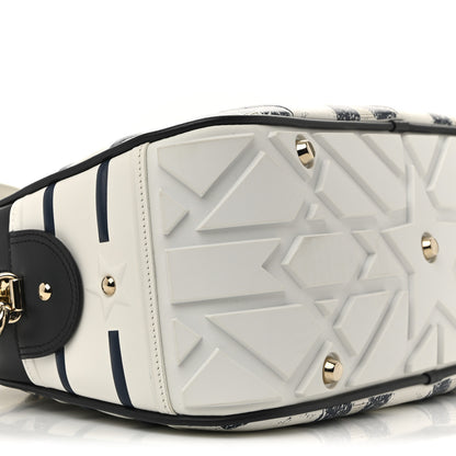 Christian Dior Calfskin Star Medium Dior Vibe Zip Bowling Bag White Blue 9 of 12