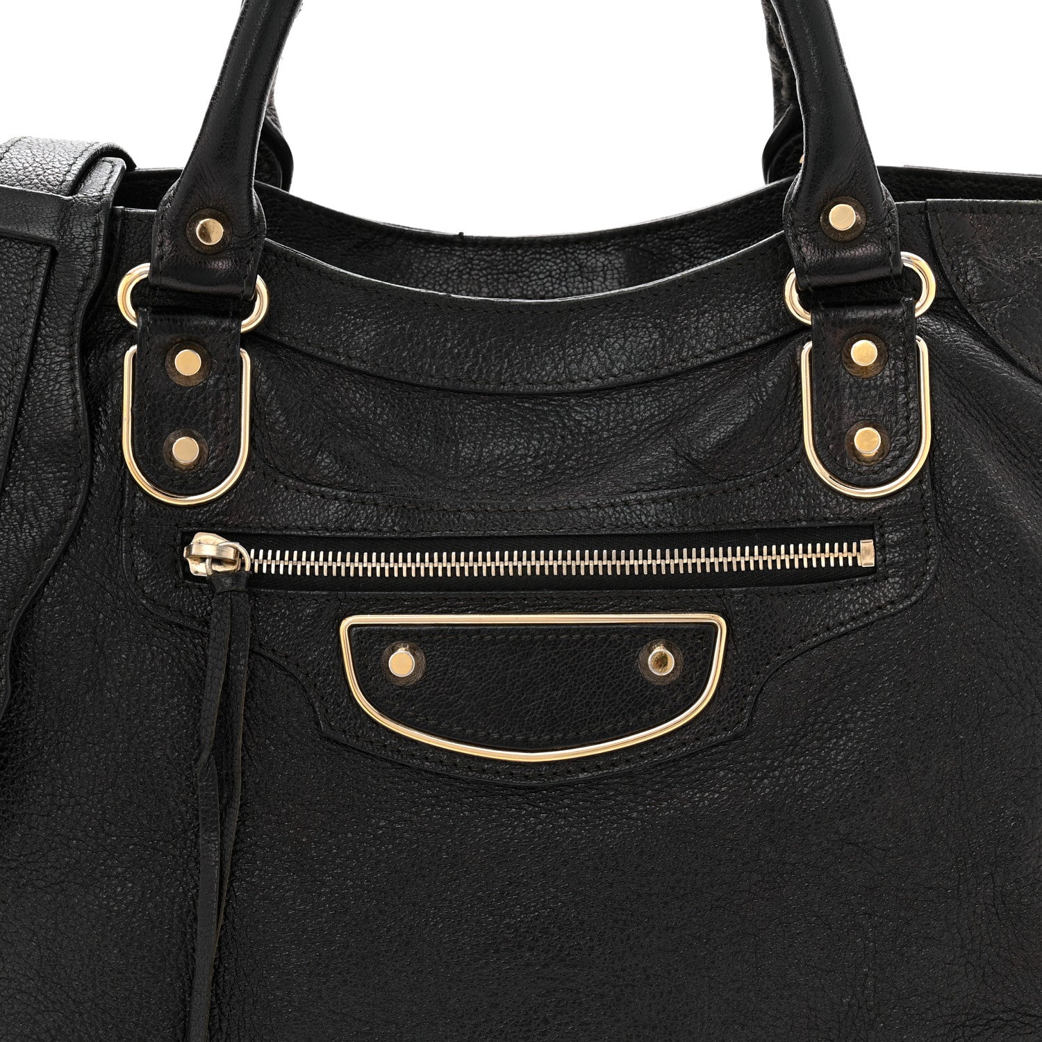 Balenciaga Chevre Gold Metallic Edge Hardware Velo Black 8 of 12
