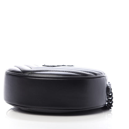 Saint Laurent Calfskin Matelasse Chevron Round Vinyle Camera Bag Black 7 of 10