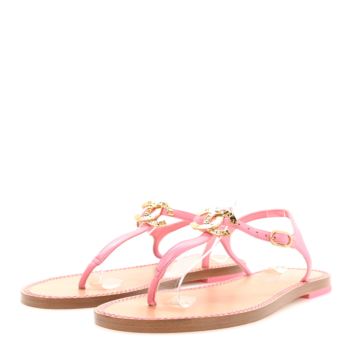 Chanel Lambskin CC Thong Sandals 39 Pink 4 of 8