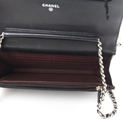Chanel Lambskin Quilted Wallet On Chain WOC Black 5 of 15