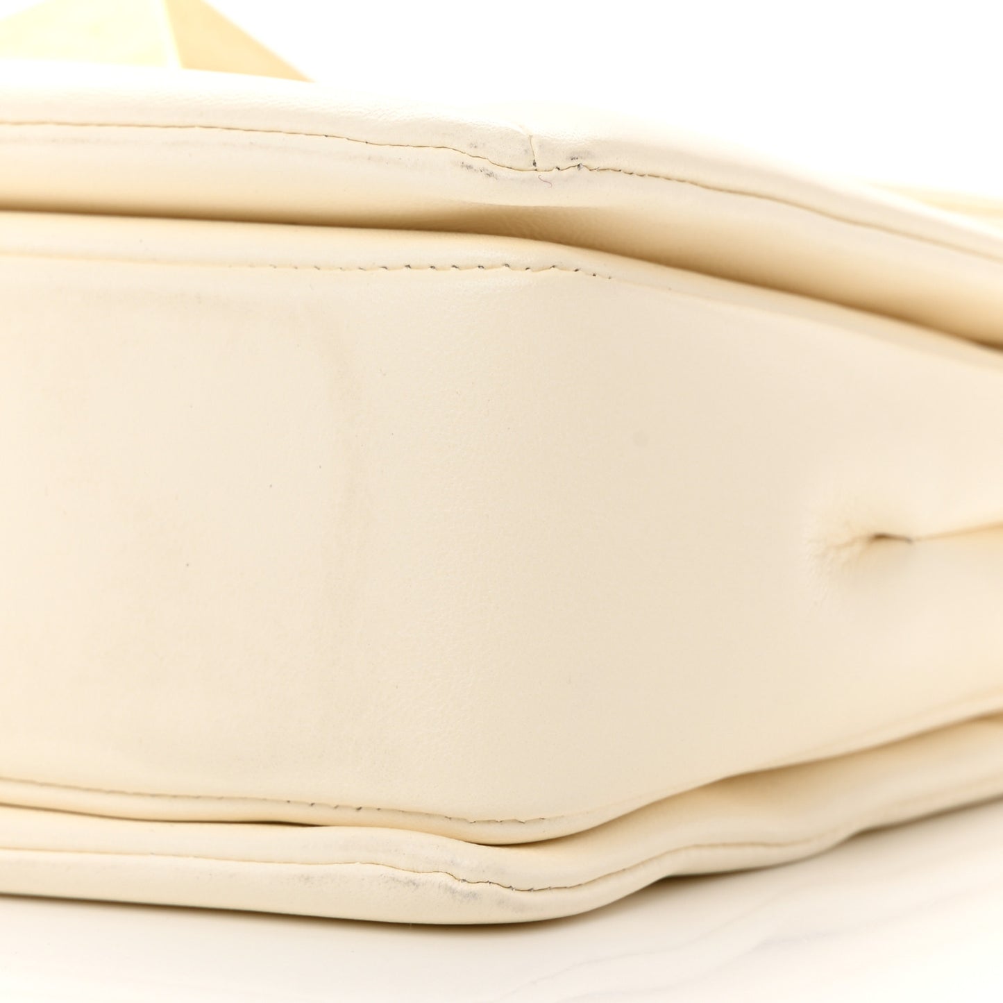 Nappa One Stud Chain Clutch Ivory