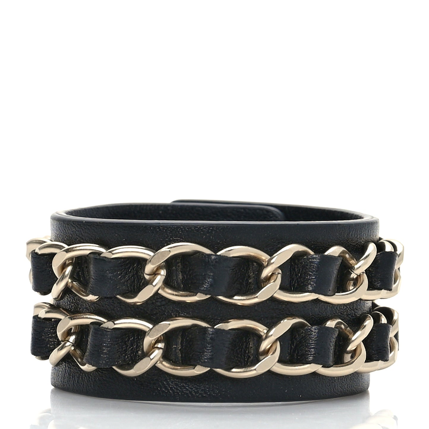 Lambskin CC Chain Turnlock Bracelet M Black