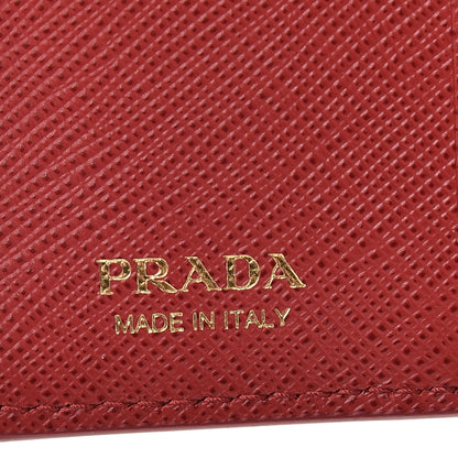 Prada Saffiano Metal Flap Wallet Fuoco Petalo 6 of 9