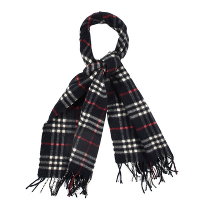 Burberry Cashmere Vintage Check Icon Stripe Scarf Black 1 of 4
