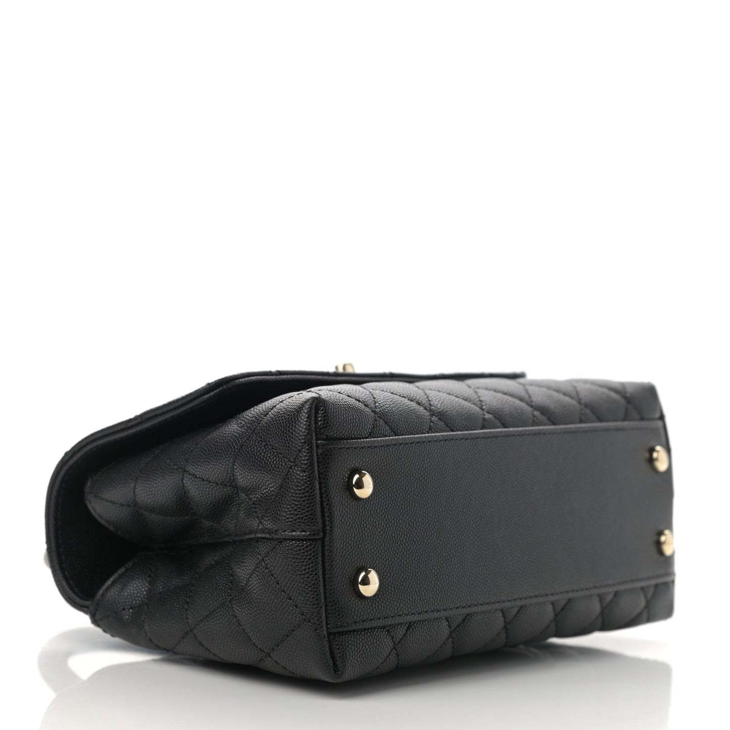 Caviar Quilted Mini Coco Handle Flap Black