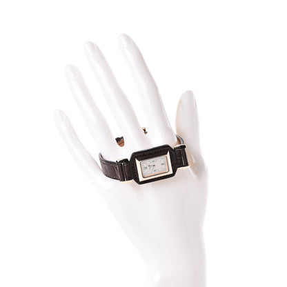 Hermes 18K Rose Gold Alligator 24mm Hauteville Quartz Watch 2 of 6