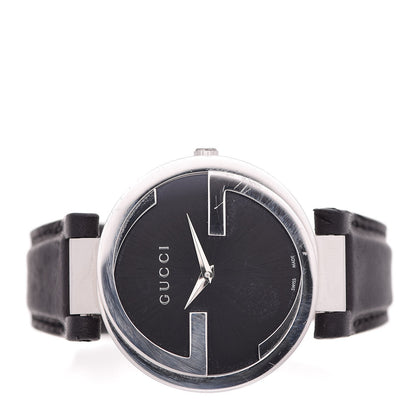 Gucci Stainless Steel Calfskin 37mm Interlocking G Quartz Watch Black 3 of 8