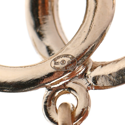 Chanel Pearl CC Double Heart Drop Earrings Gold 4 of 4