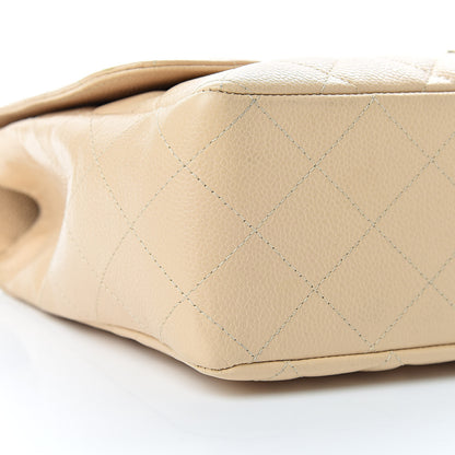 Chanel Caviar Quilted Jumbo Single Flap Beige Clair 9 of 11