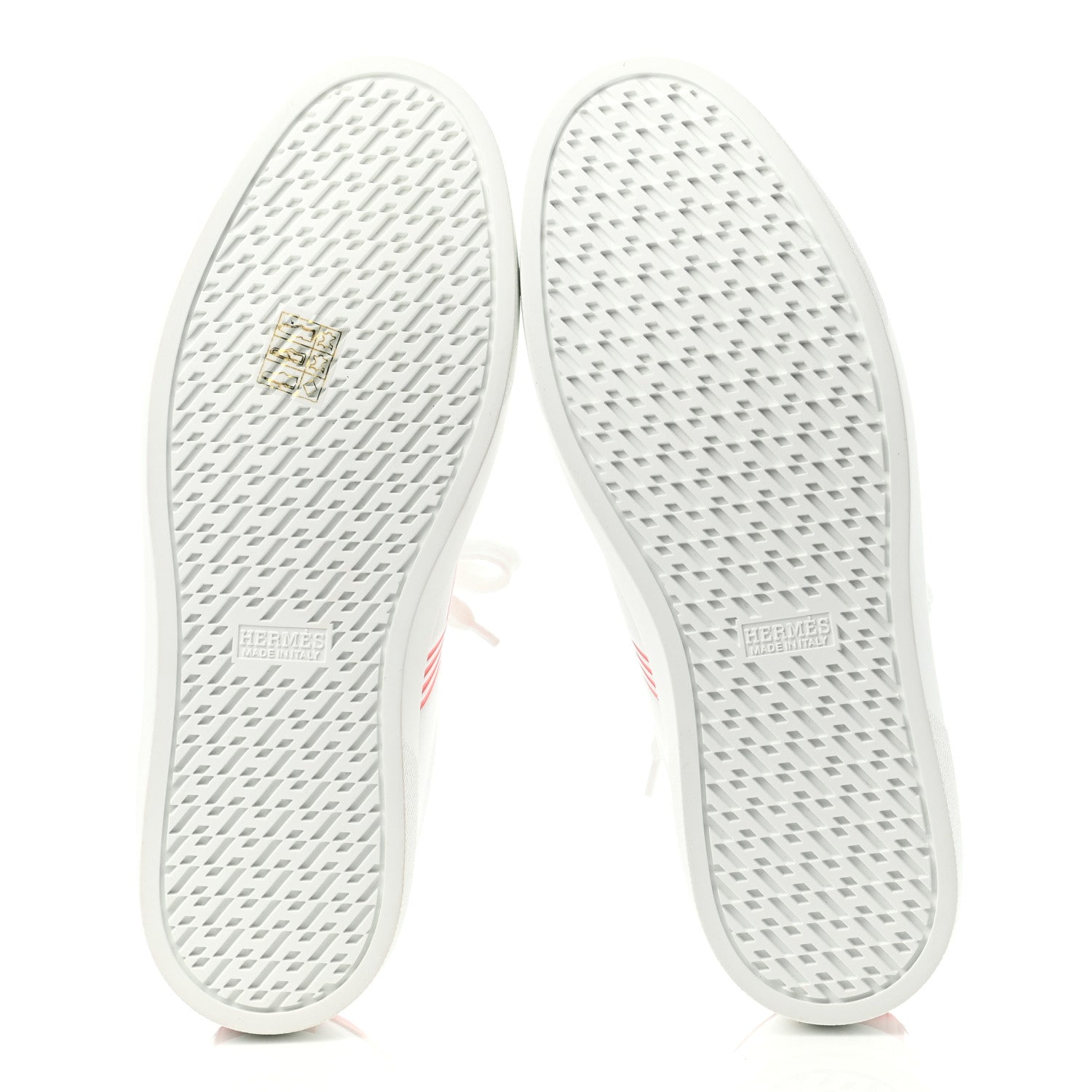 Hermes Calfskin Womens Advantage Sneakers 39.5 White Orange 4 of 4