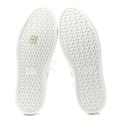 Hermes Calfskin Womens Advantage Sneakers 39.5 White Orange 4 of 4