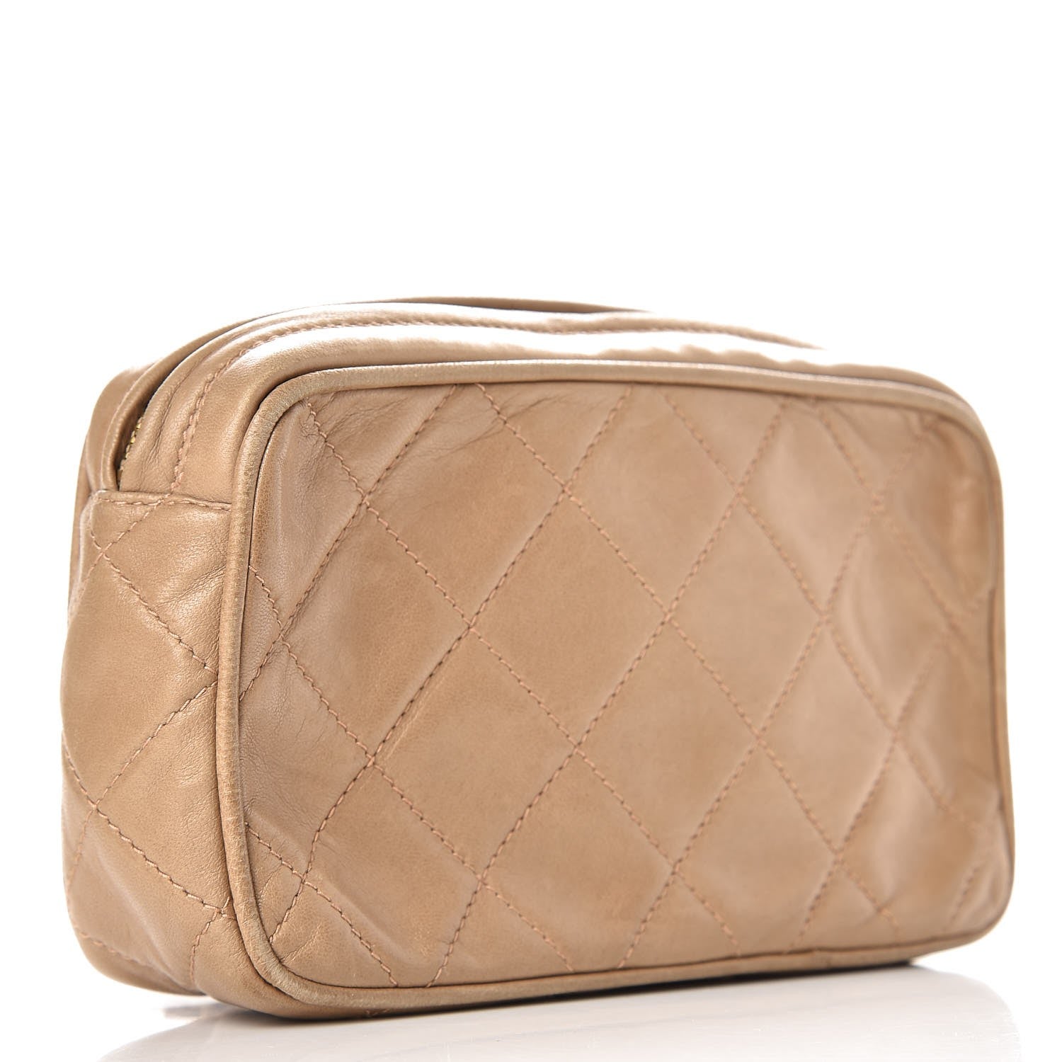 Chanel Lambskin Quilted Camera Case Beige 3 of 16