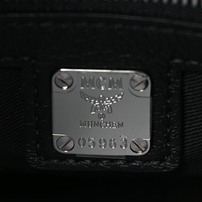 MCM Calfskin Ottomar Monogram Medium Klara Shopper Tote Black 5 of 10