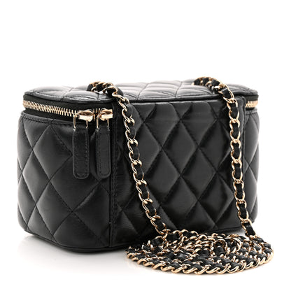 Chanel Lambskin Quilted Small Vanity Case With Chain Black 3 of 10