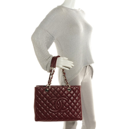 Chanel Caviar Grand Shopping Tote GST Dark Red 2 of 8