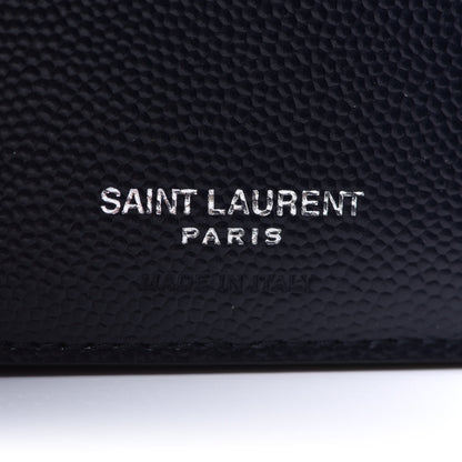 Saint Laurent Grain De Poudre Matelasse Chevron Small Monogram Envelope Wallet Deep Marine 6 of 12