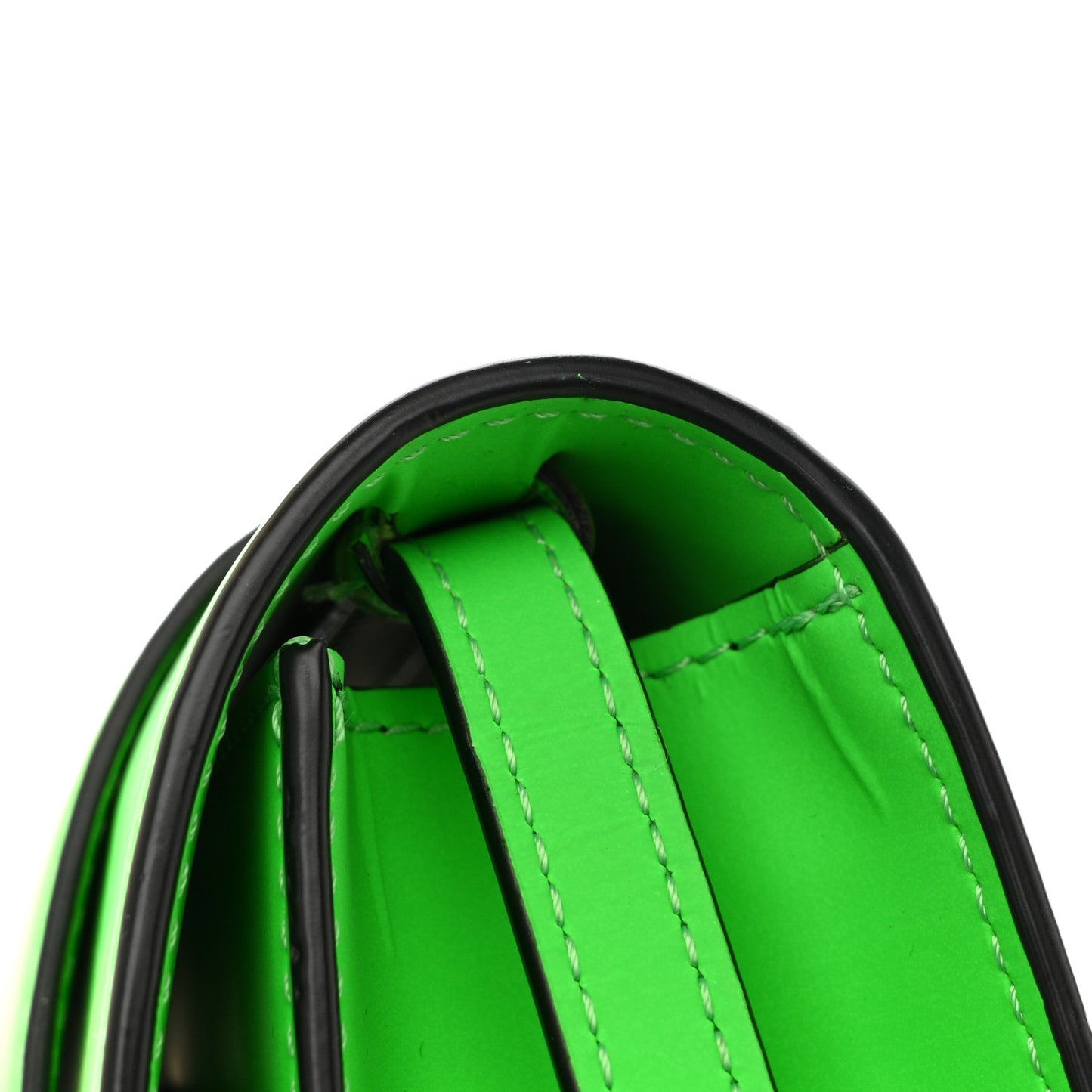 Calfskin Rubber Medusa Shoulder Bag Lime