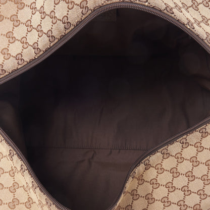 Gucci GG Monogram Web Medium Collapsible Carry On Duffle Beige Brown 6 of 10