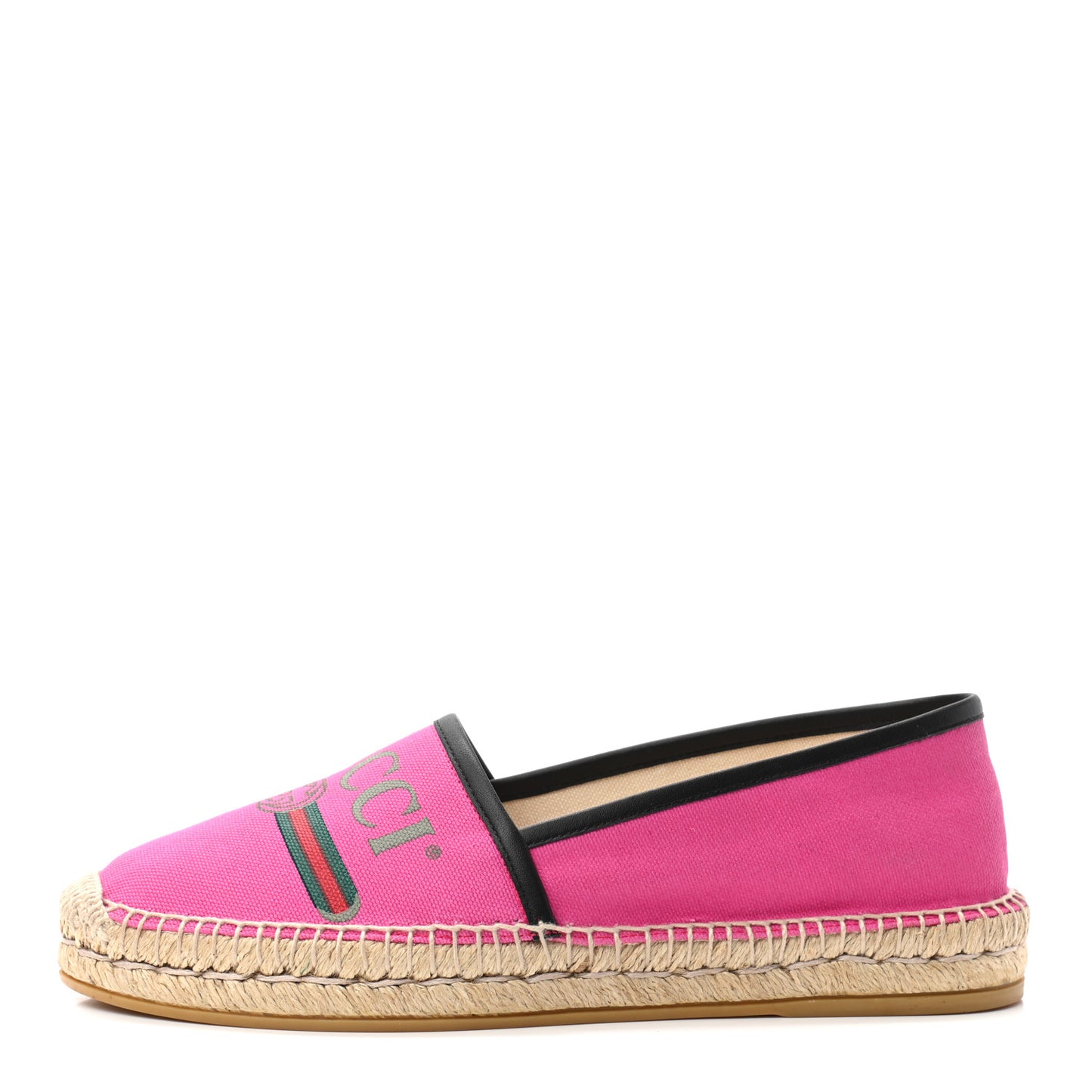 Canvas Logo Espadrilles 38.5 Cyclamen Rose Black