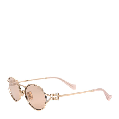 Miu Miu Metal Oval Sunglasses SMU52Y Pink Gold 1 of 7