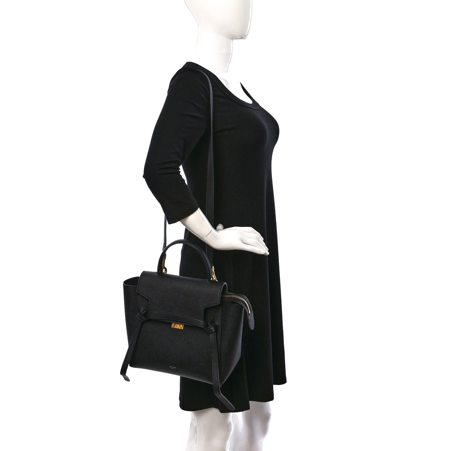 Grained Calfskin Micro Belt Bag Black