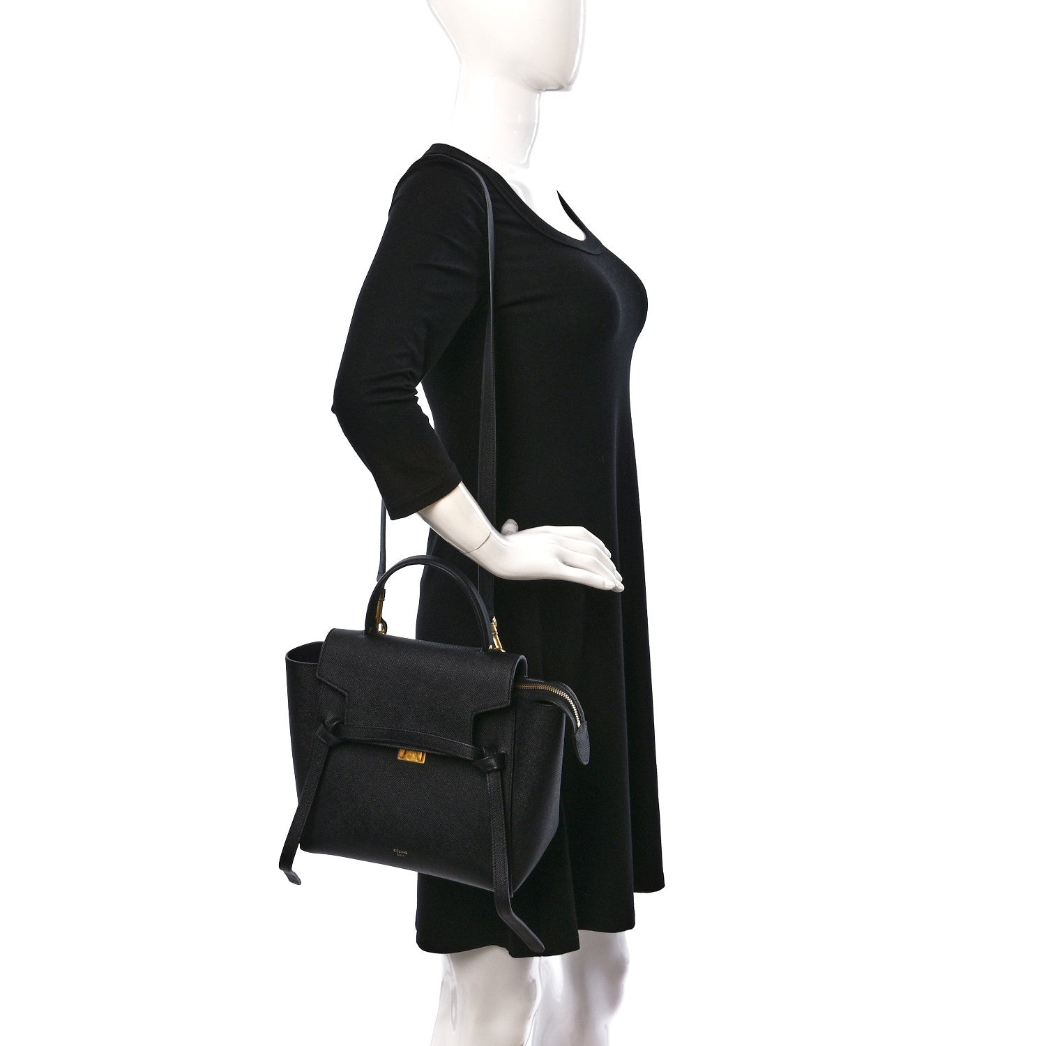 Celine Grained Calfskin Micro Belt Bag Black 2 of 10