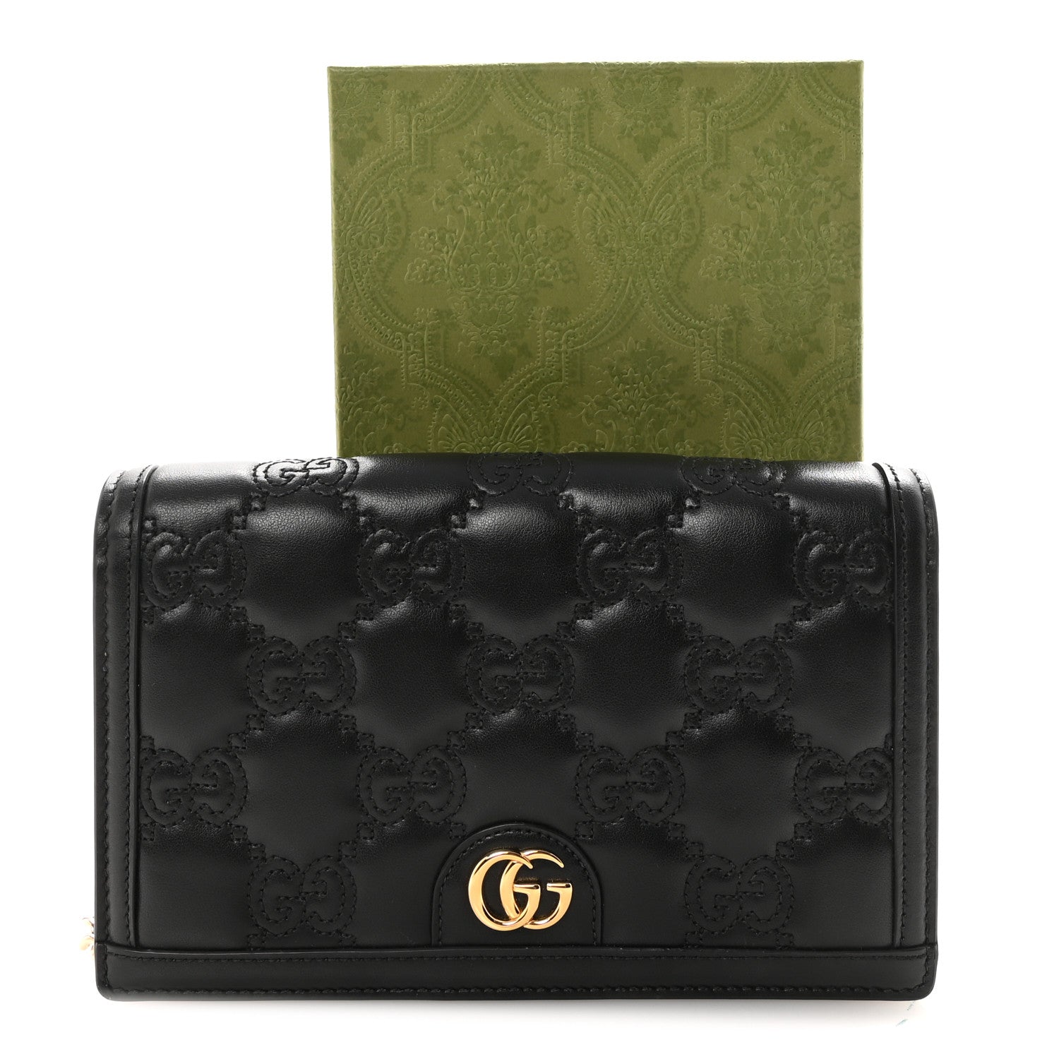 Gucci Calfskin GG Matelasse Chain Wallet Black 10 of 10