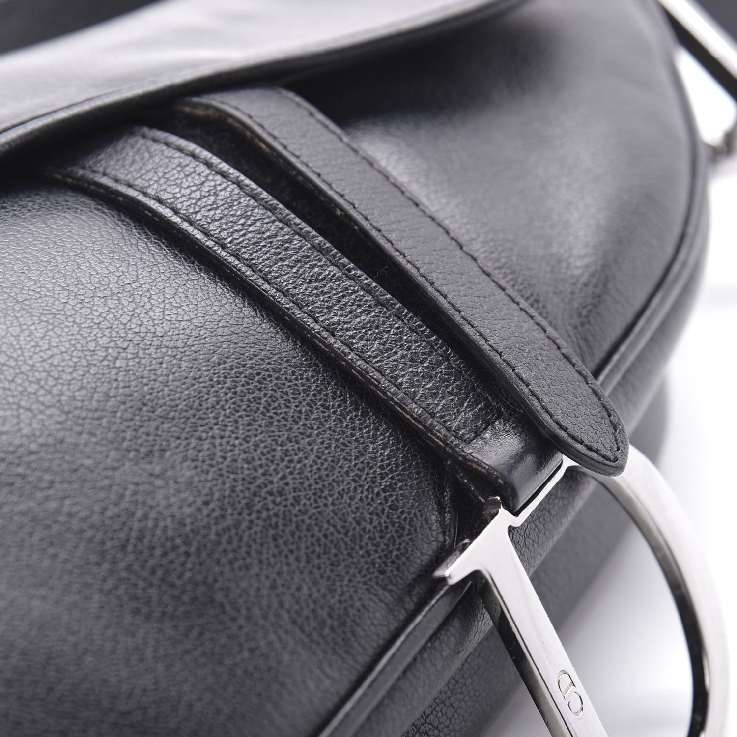 Christian Dior Calfskin Saddle Bag Black 13 of 16