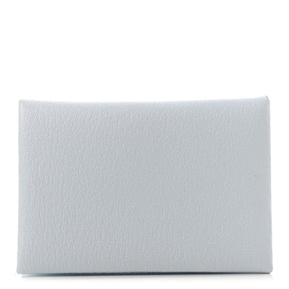 Hermes Chevre Mysore Verso Calvi Duo Card Case Bleu Brume Menthe 1 of 7