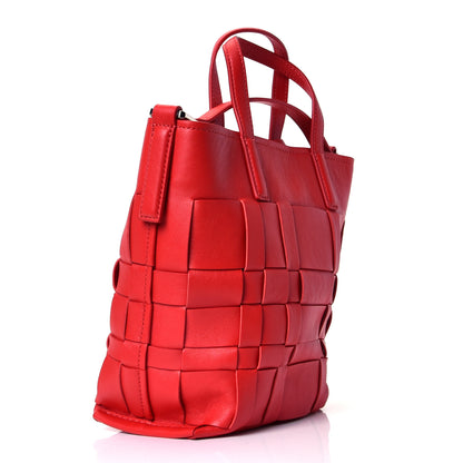 3.1 Phillip Lim Micro Embossed Grained Calfskin Mini Odita Modern Lattice Bucket Bag Red 2 of 4