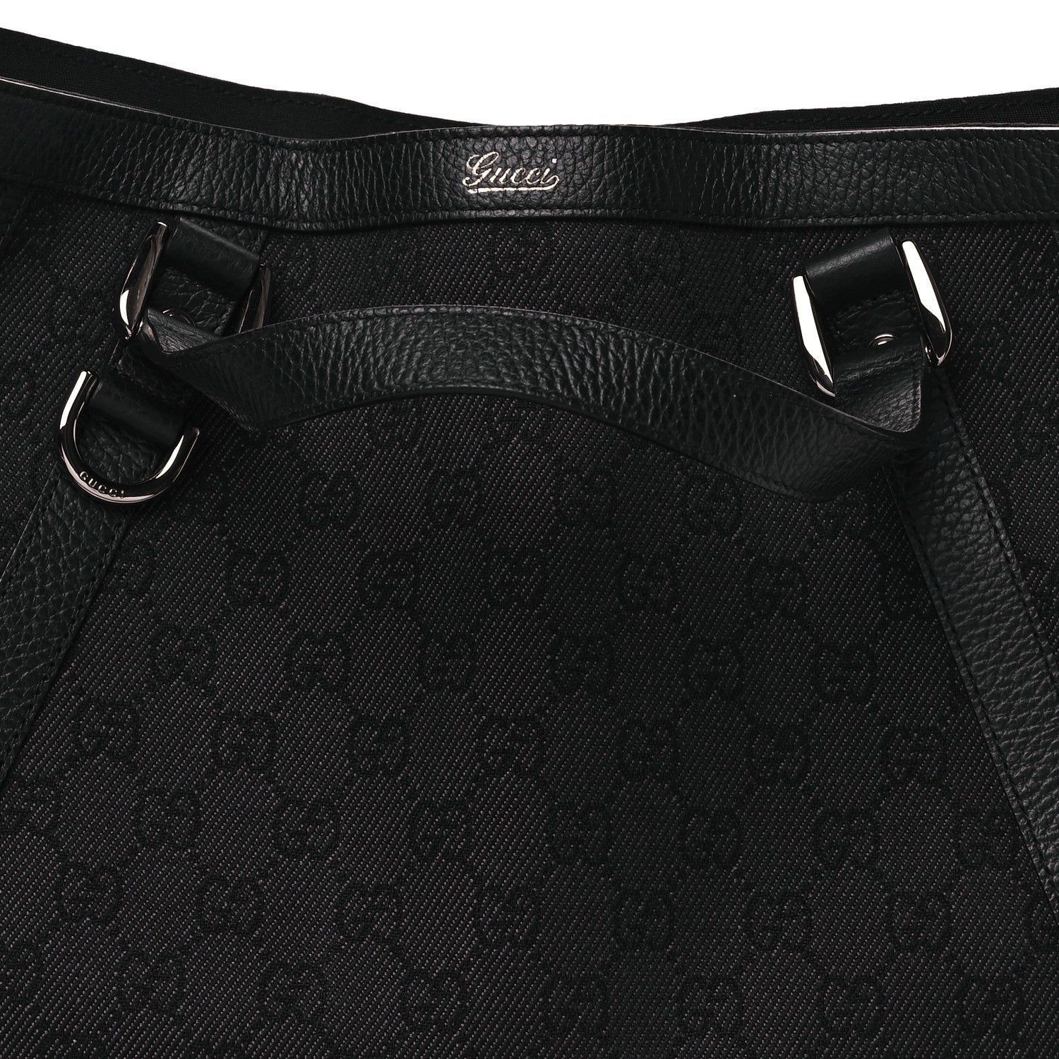 Gucci Monogram Medium Abbey Convertible Tote Black 8 of 10