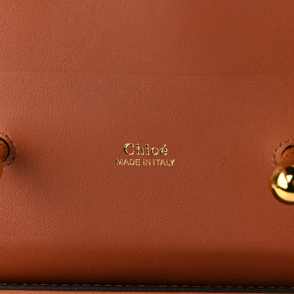 Chloe Calfskin Crocodile Embossed Small Aby Lock Chestnut Brown 6 of 10
