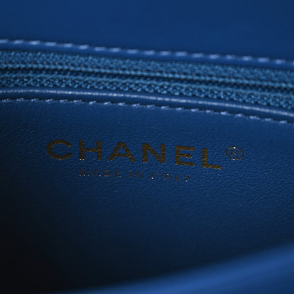 Chanel Lambskin Chevron Quilted Small Trendy CC Dual Handle Flap Bag Blue 7 of 10