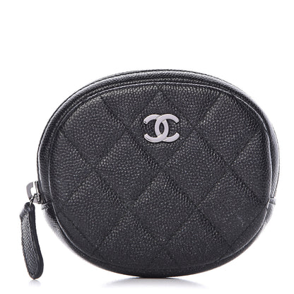 Chanel Iridescent Caviar Quilted Zip Around Classic Coin Purse Black 1 of 9