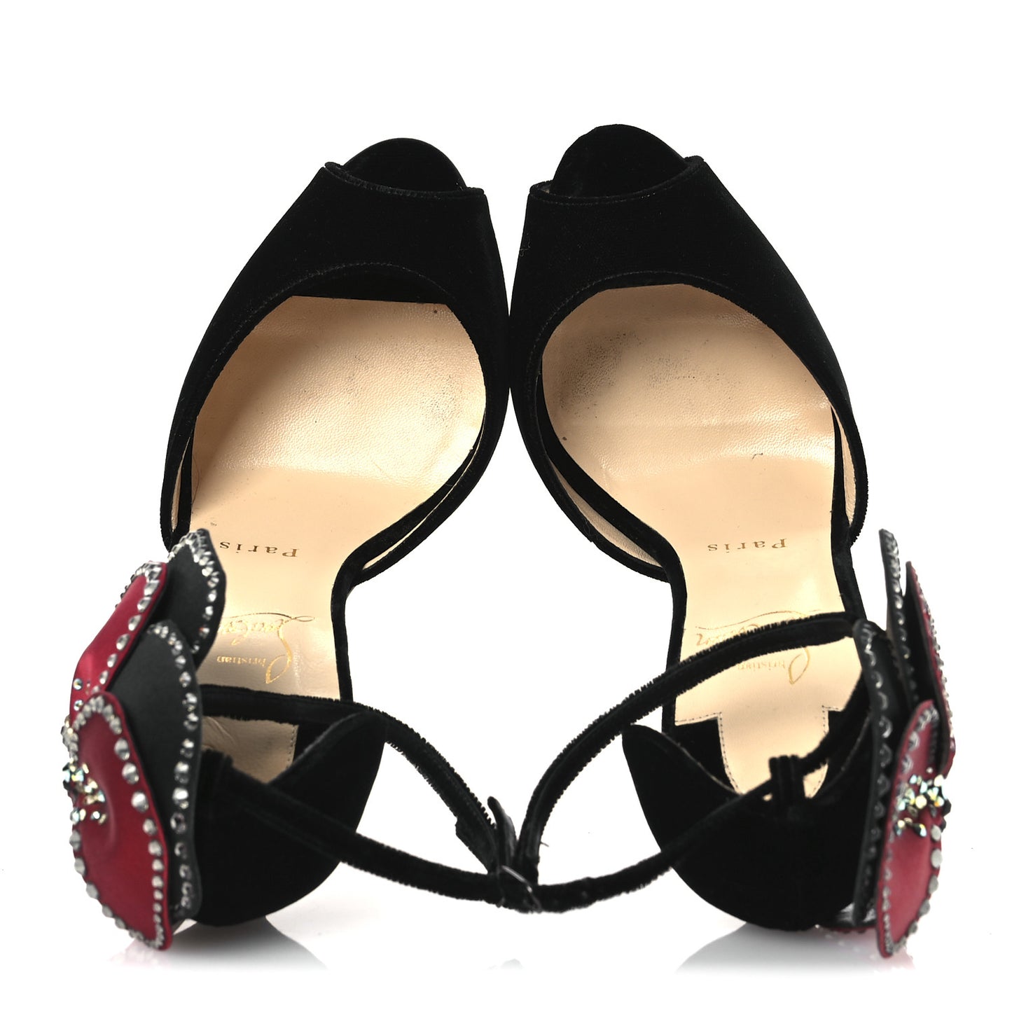 Satin Crystal Pensamoi 120 Pumps 38 Black