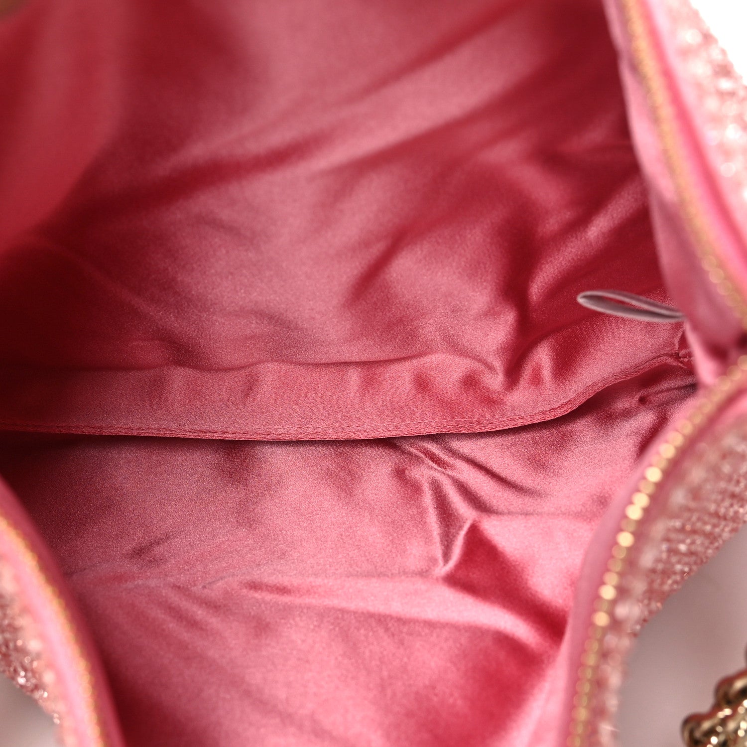 Jimmy Choo Satin Bead Embellished Callie Fringe Tassel Chain Evening Bag Pink 5 of 10