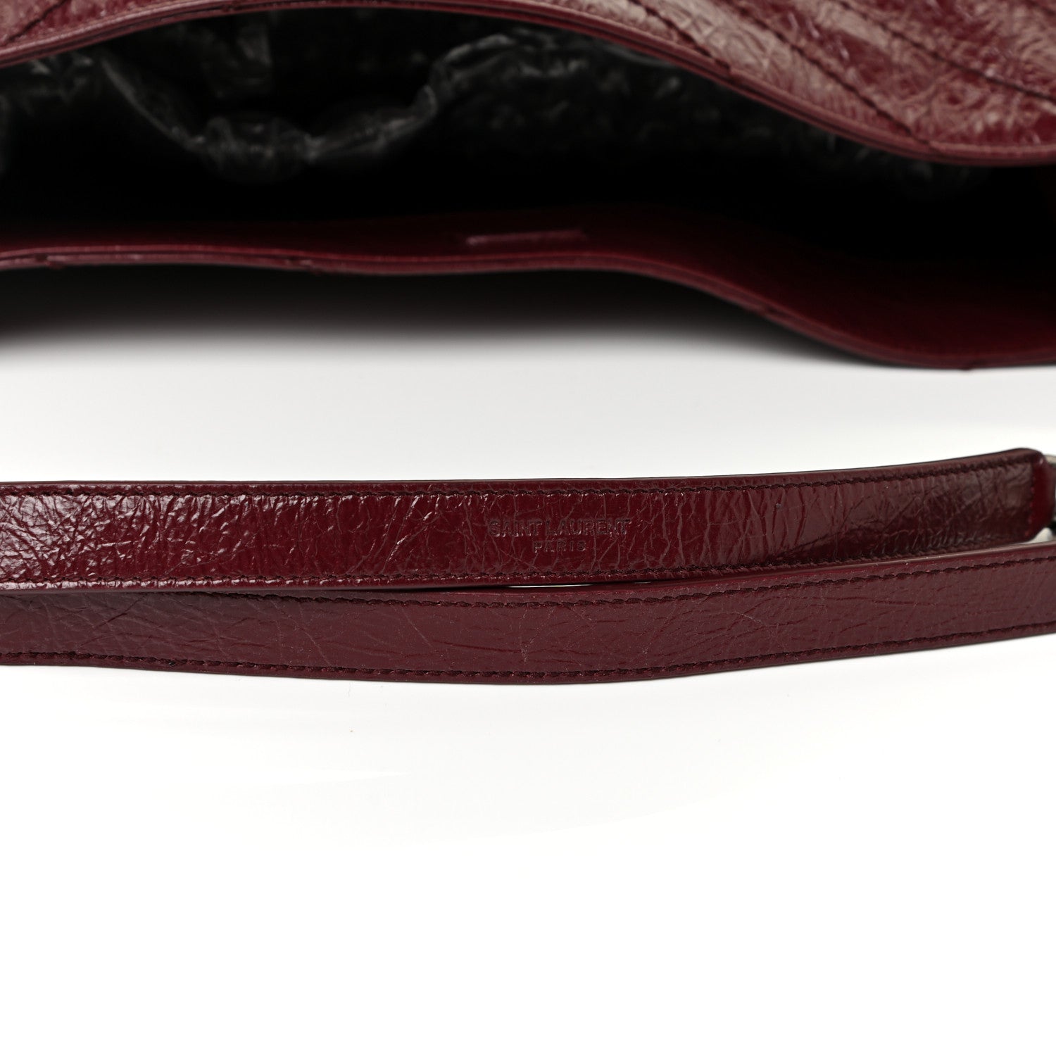 Saint Laurent Crinkled Calfskin Matelasse Monogram Niki Shoulder Bag Rouge Legion 11 of 11