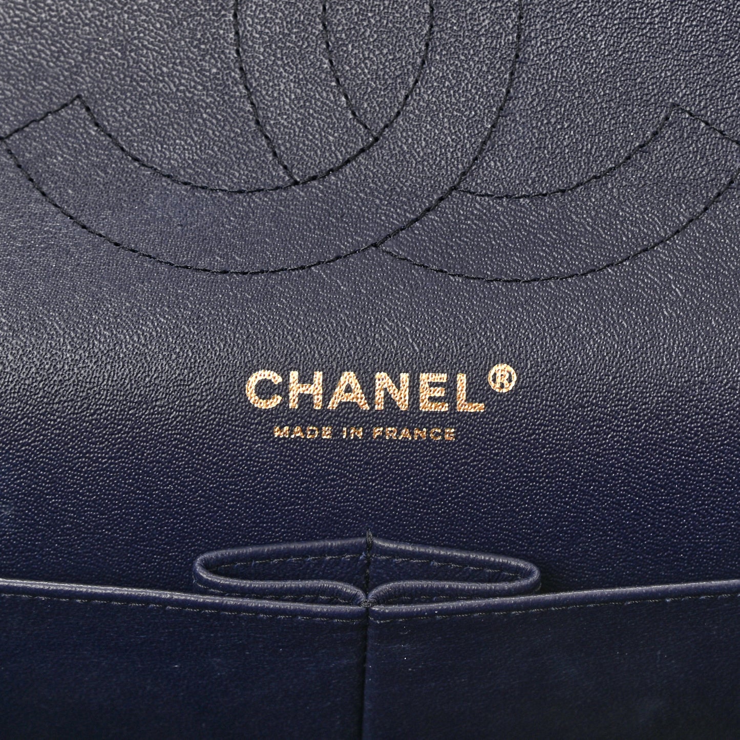 Caviar Quilted Jumbo Double Flap Navy Blue