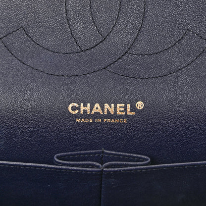 Chanel Caviar Quilted Jumbo Double Flap Navy Blue 7 of 12