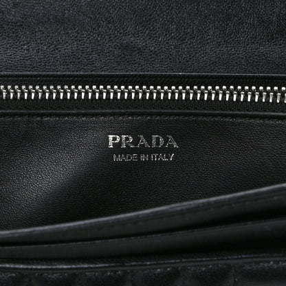 Prada Soft Calfskin Diagramme Continental Wallet Black 6 of 13