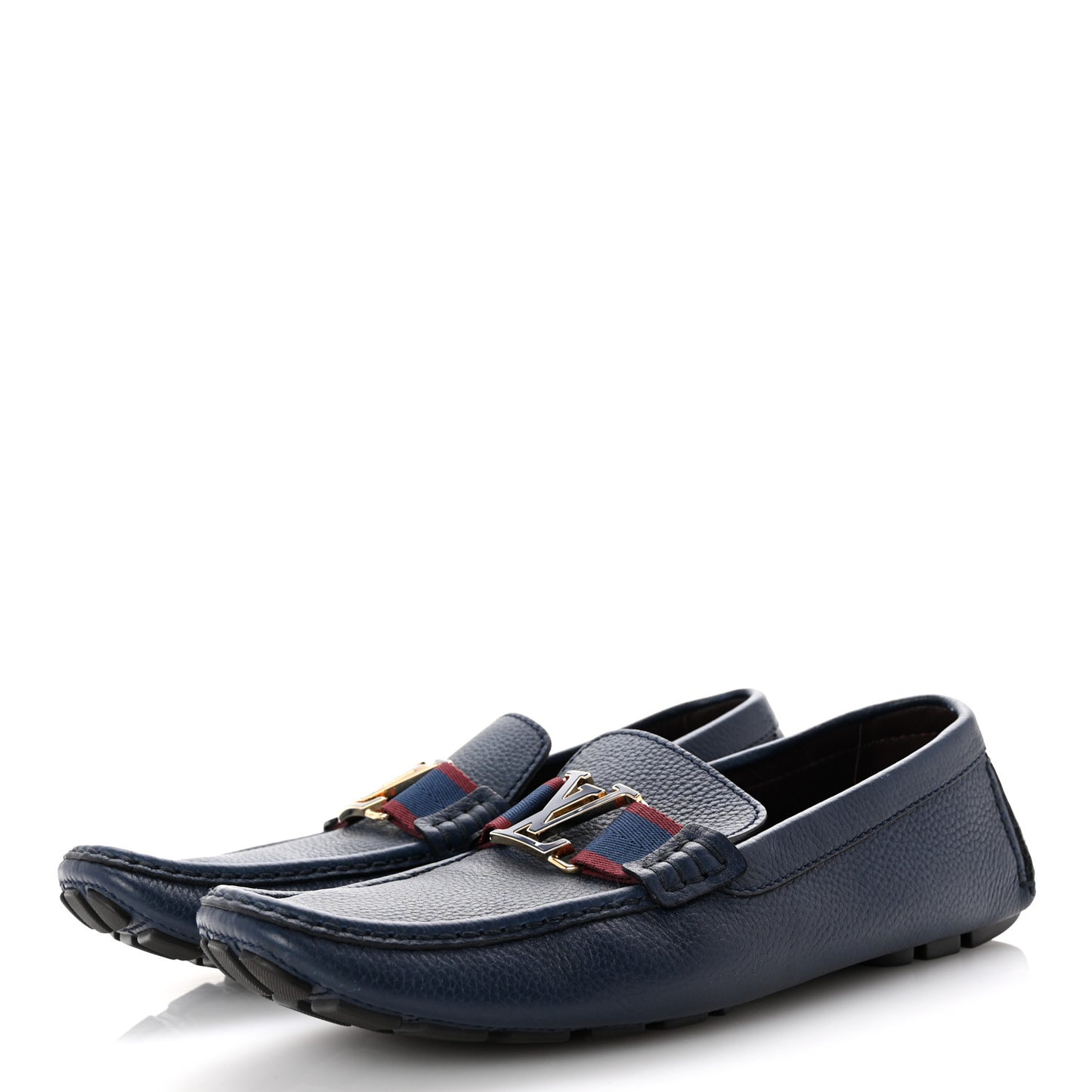 Grained Calfskin Mens Monte Carlo Car Shoe Moccasin Loafers 11 Blue