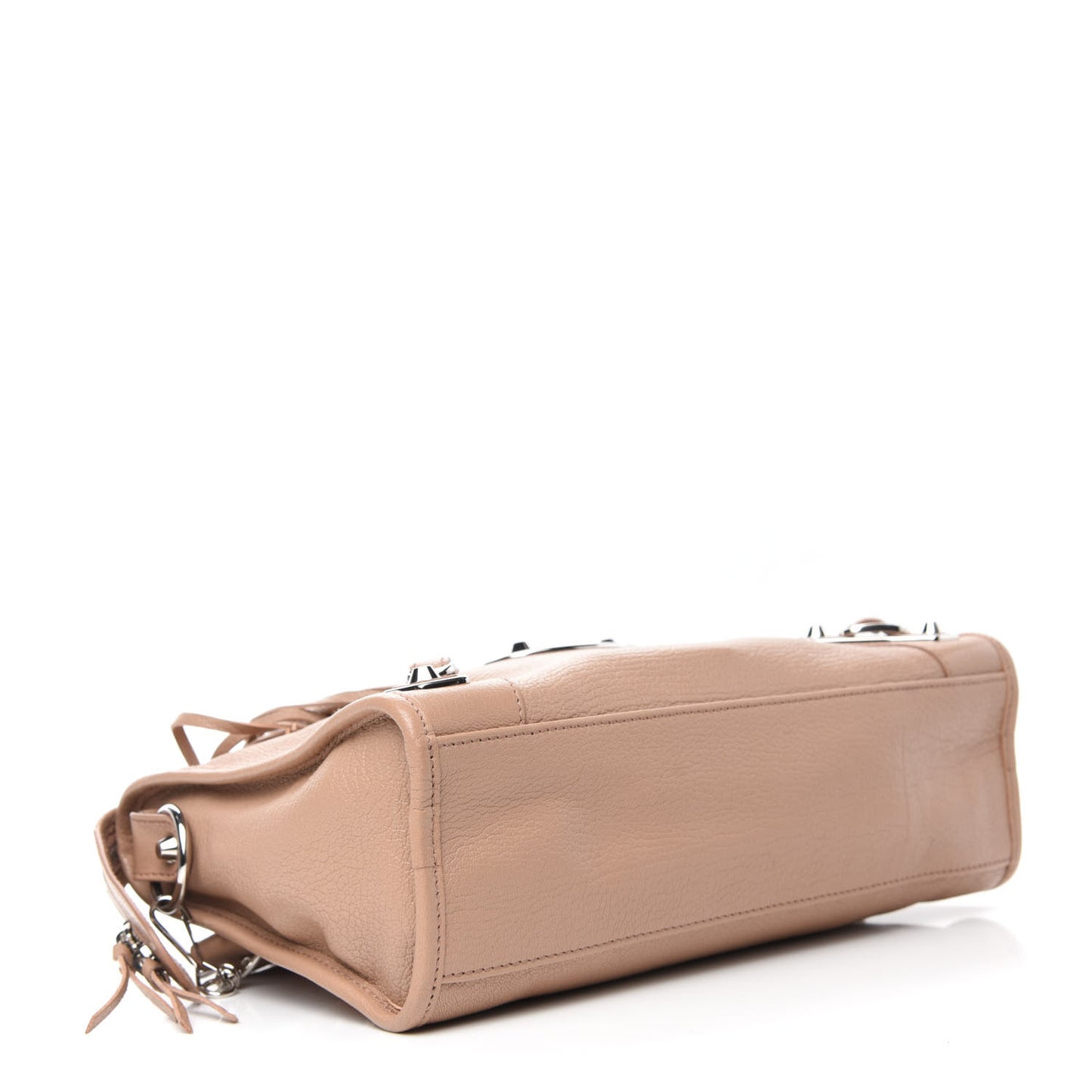 Shiny Goatskin Silver Metallic Edge Hardware S City Rose Des Sables