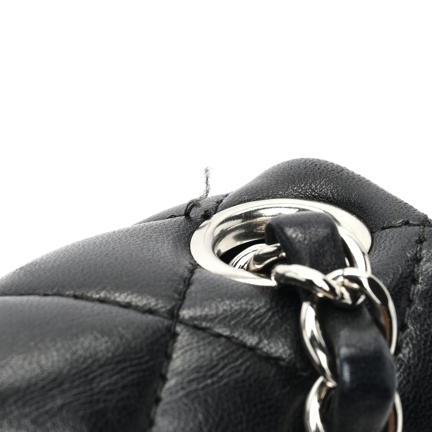 Lambskin Quilted Mini Square Flap Black