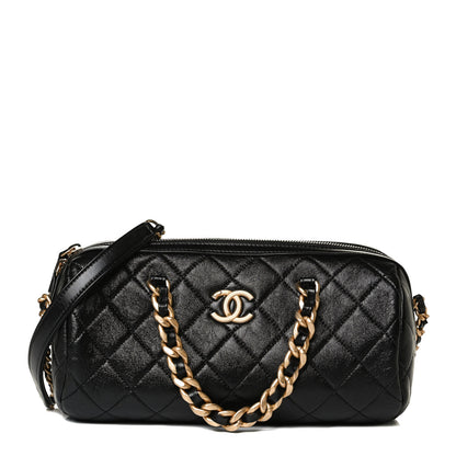 Chanel Shiny Lambskin Quilted Fashion Therapy Bowling Bag Black 1 of 25