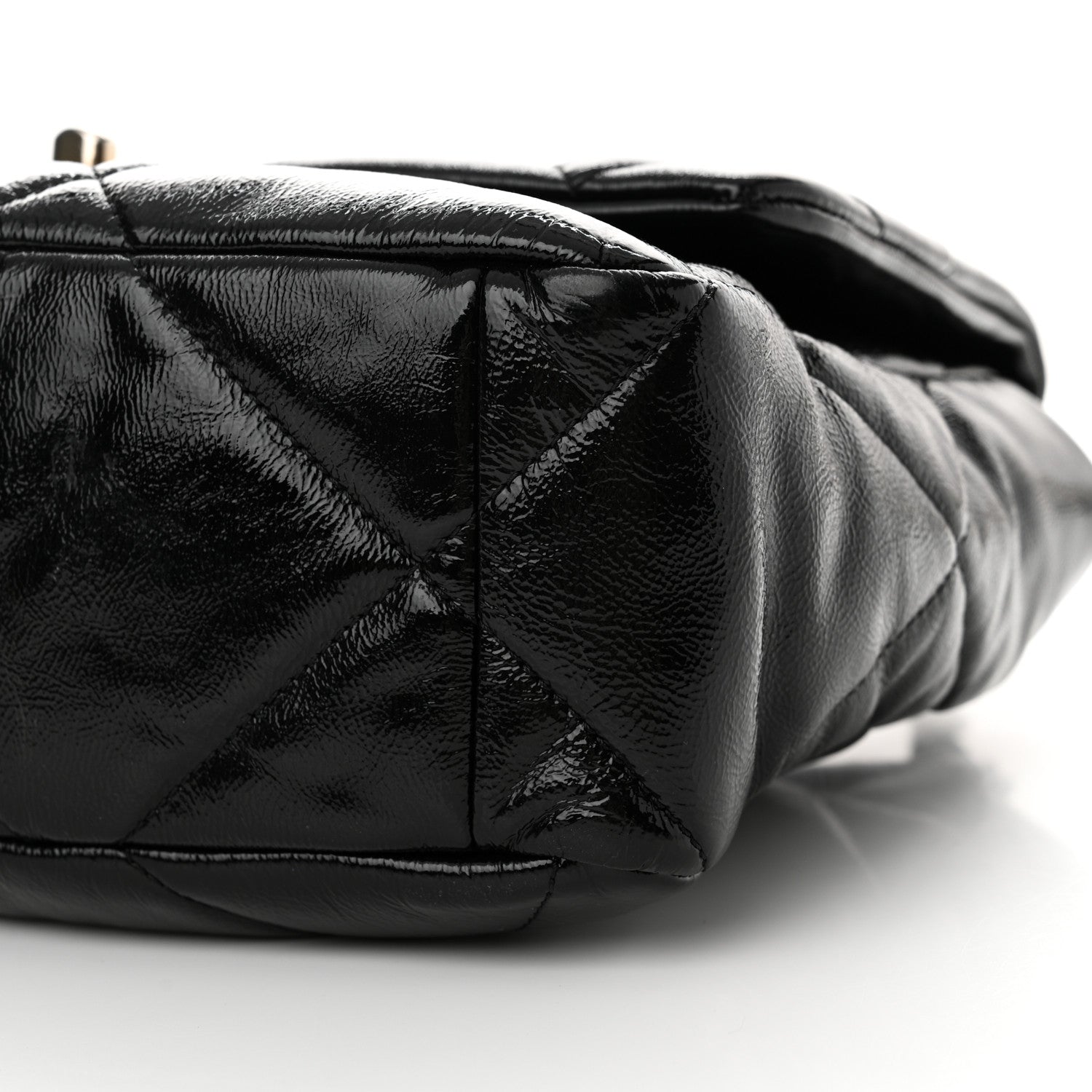 Chanel Shiny Crumpled Calfskin Quilted Large Chanel 19 Flap Black 10 of 11
